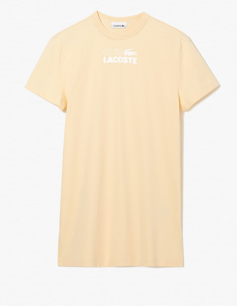 Vestido Lacoste Tipo Camiseta Amarillo Mujer