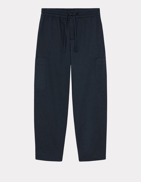 Kenzo Cargo Pants with Logo Navy Blue Men