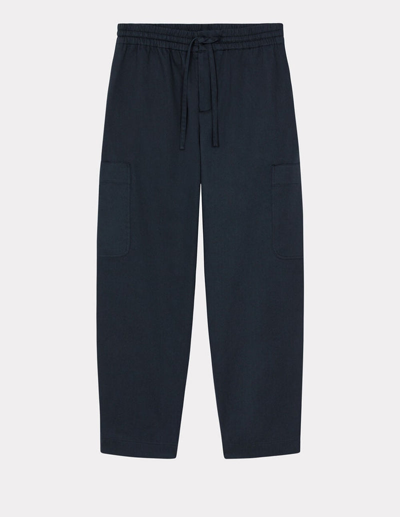 Kenzo Cargo Pants with Logo Navy Blue Men