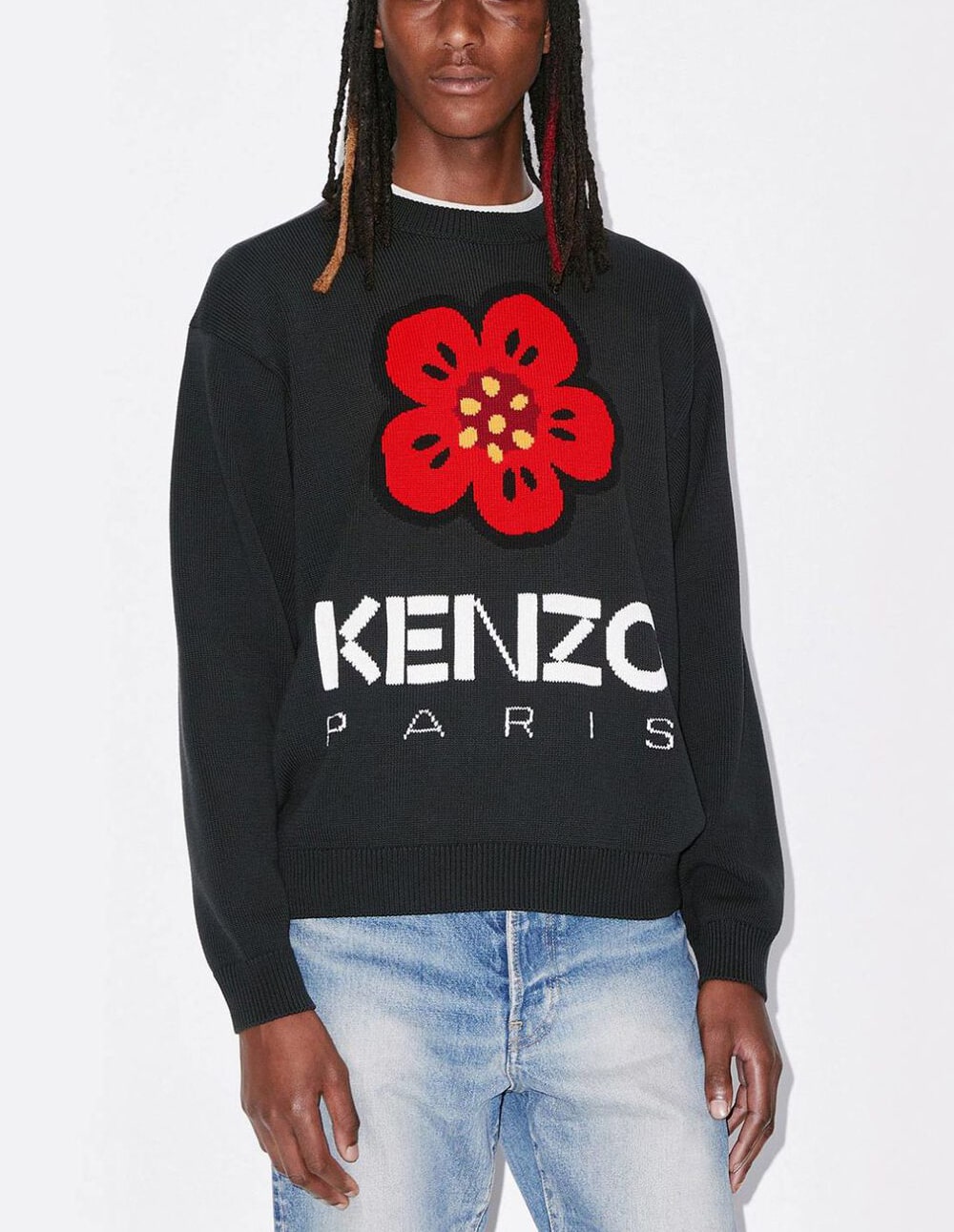 Kenzo Boke Flower Black Men's Sweater FD55PU3803LC-99J | Buy