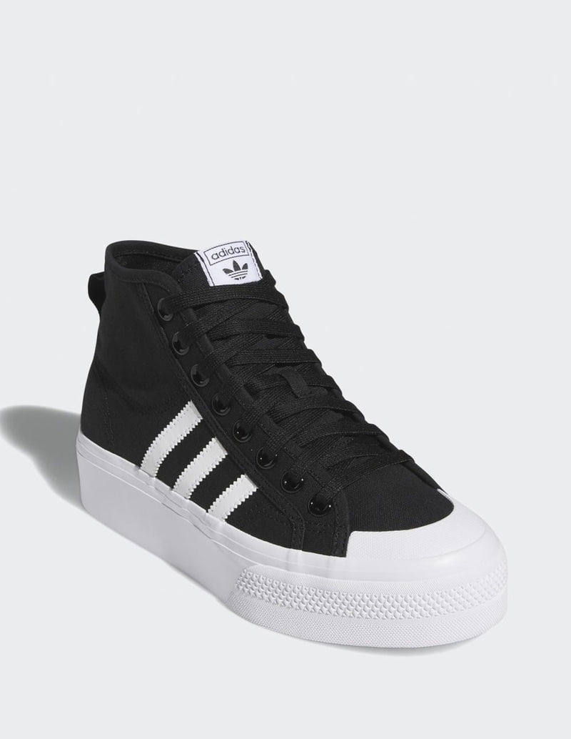 adidas Nizza Platform Mid Black &amp; White Womens