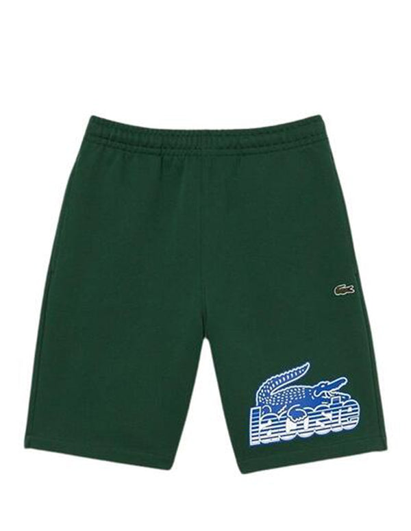 Pantalón Corto Lacoste con Logo Grande Verde Hombre