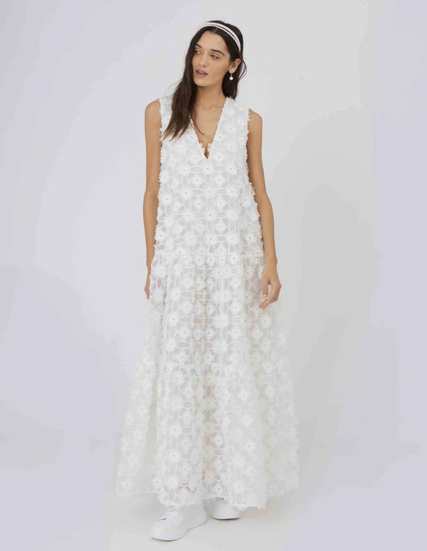 Vestido Largo Silvian Heach Karit Blanco Mujer