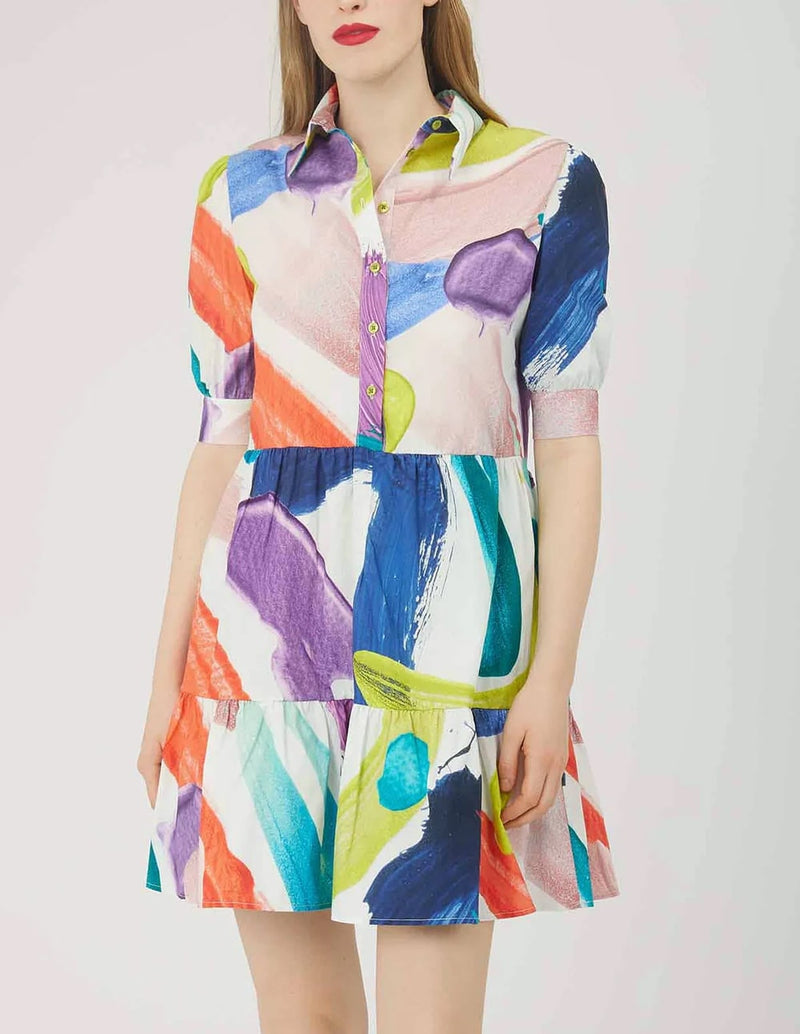 Silvian Heach Hermo Multicolor Print Dress Woman