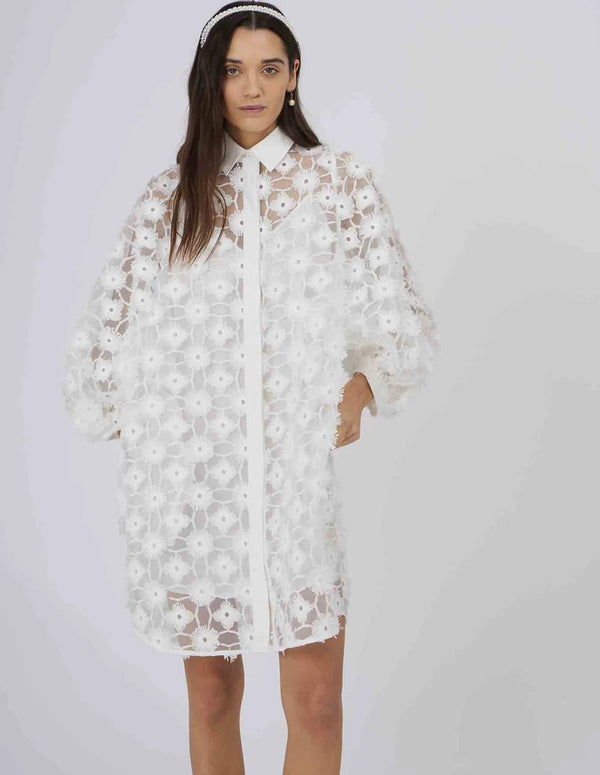 Silvian Heach Glepinir White Woman Shirt Dress