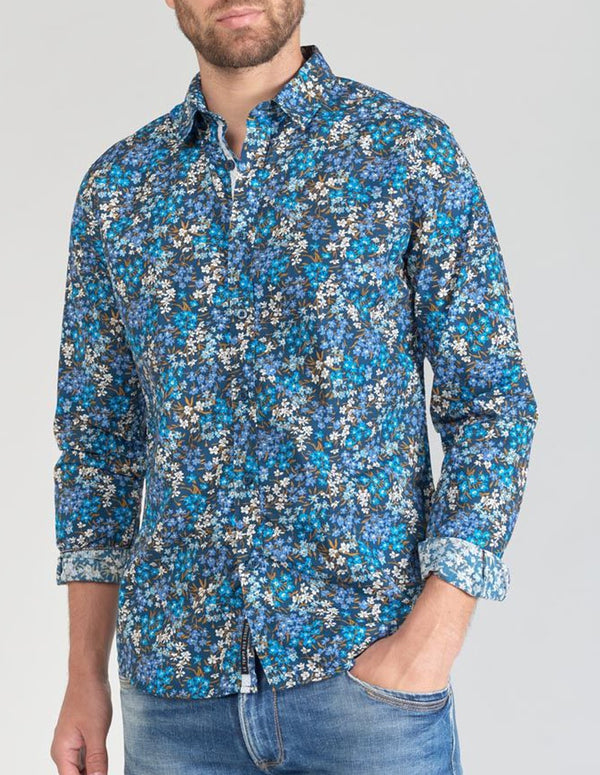 Camisa Le Temps des Cerises Griba Azul Hombre