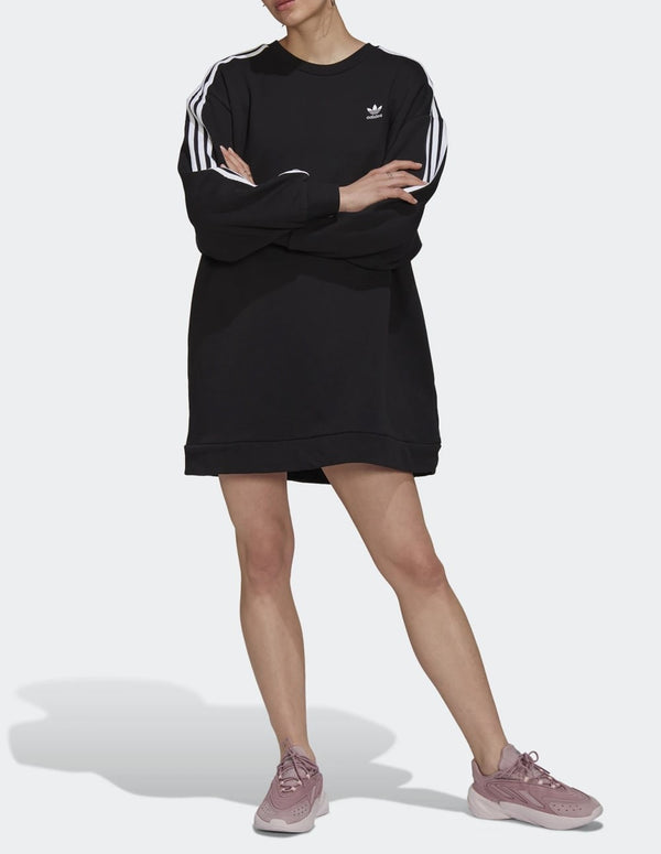 Vestido adidas Tipo Sudadera 3 Bandas Negro Mujer