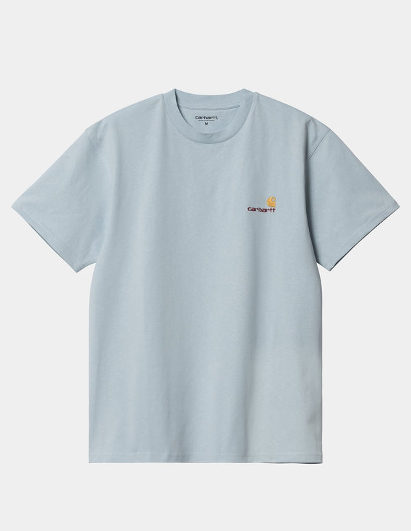 Camiseta Carhartt WIP American Script Azul Hombre