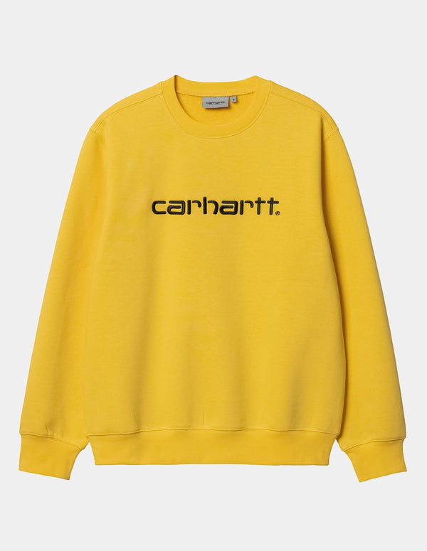 Carhartt WIP Yellow Logo Sweatshirt for Men