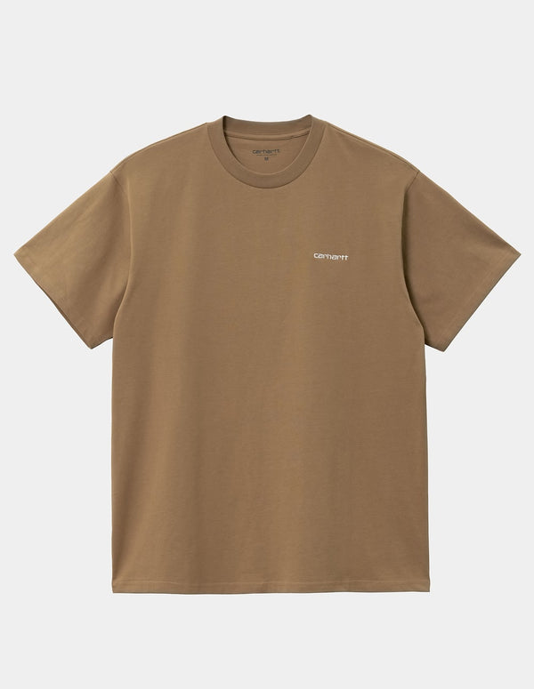 Camiseta Carhartt WIP Script Embroidery Marrón Hombre