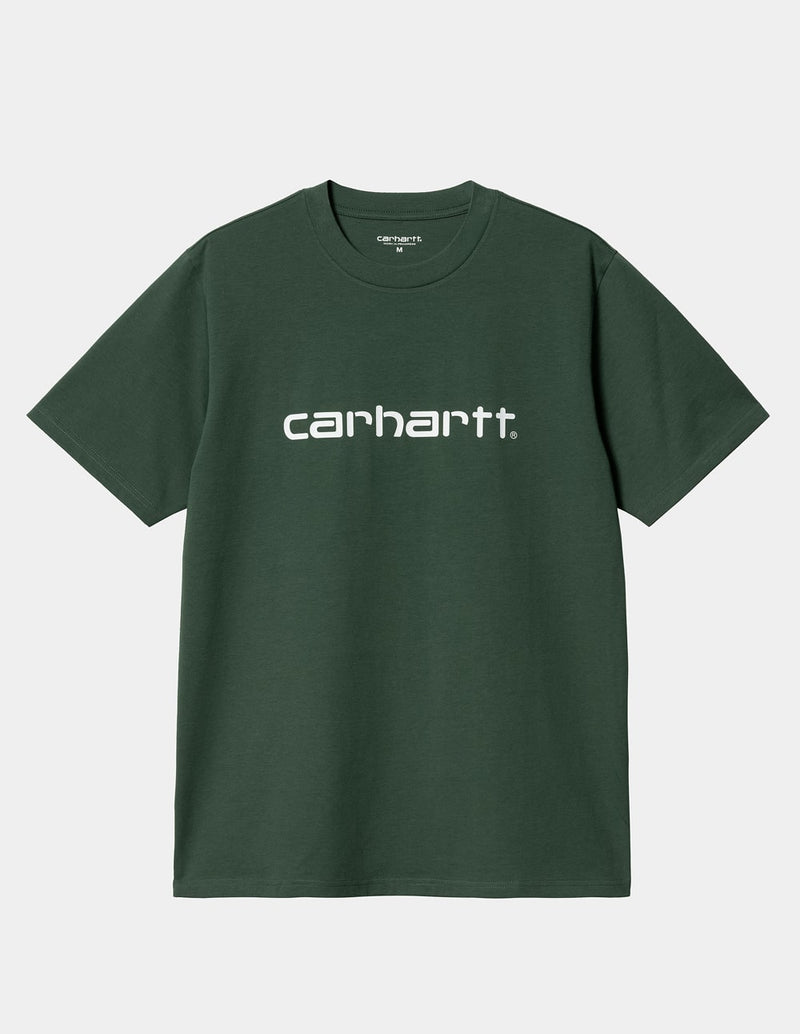 Camiseta Carhartt WIP Script Verde Hombre