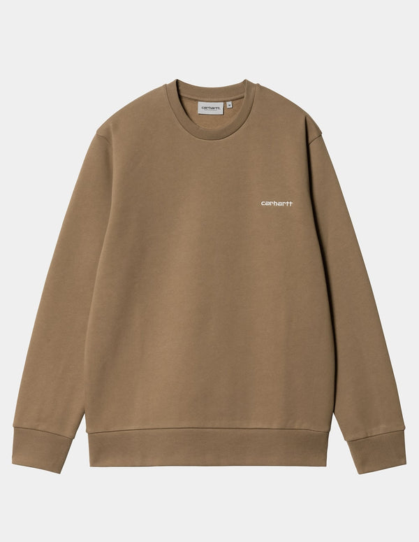 Carhartt WIP Script Embroidery Brown Men's Sweatshirt