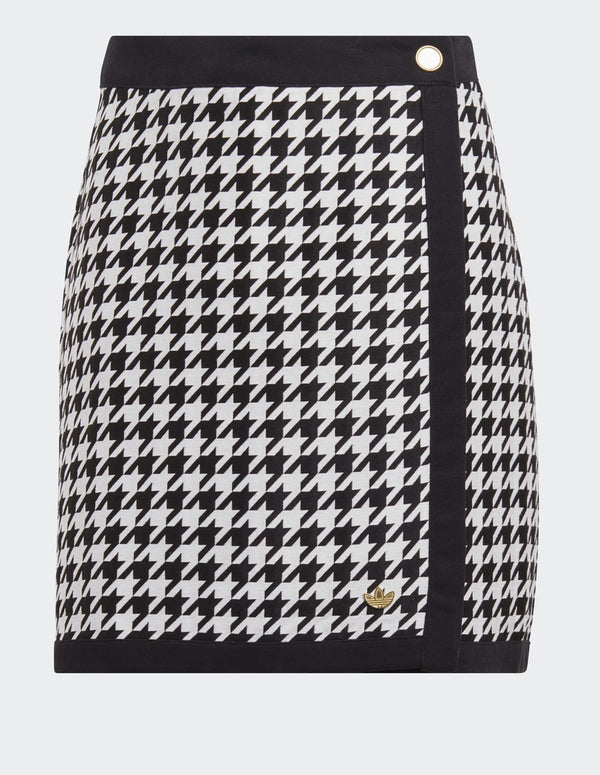 Falda adidas Houndstooth Trefoil Negra y Blanca Mujer