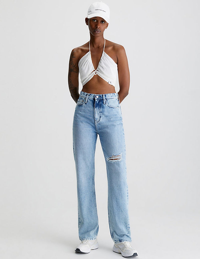 Pantalón Vaquero Calvin Klein Jeans High Rise Azul Mujer
