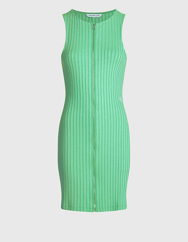 Vestido Calvin Klein Jeans con Cremallera Verde Mujer