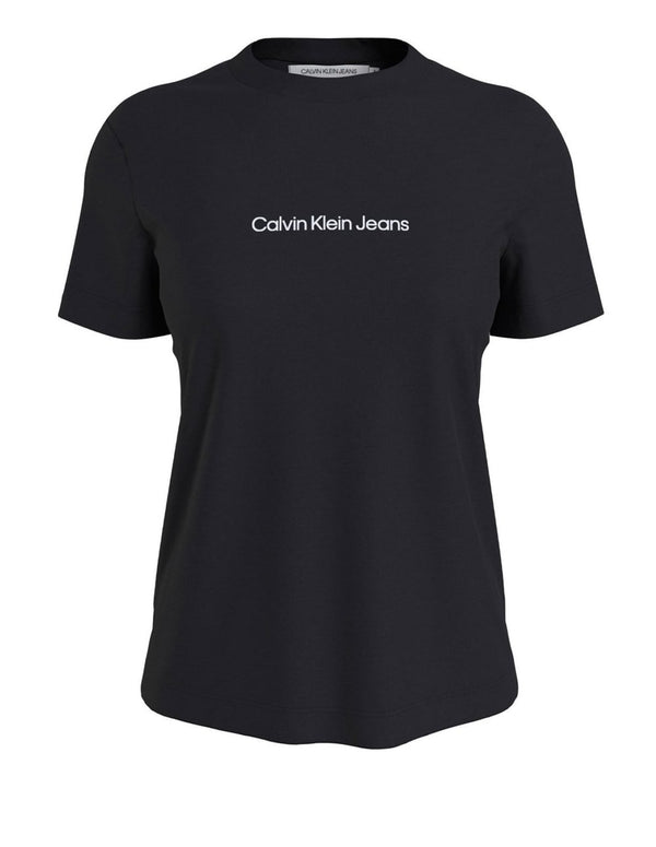 Camiseta Calvin Klein Jeans con Logo Negra Mujer