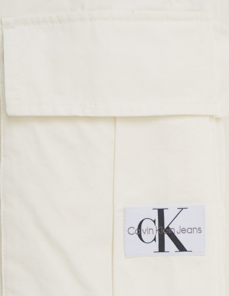 Pantalón Cargo Calvin Klein Jeans Amplio Blanco Mujer