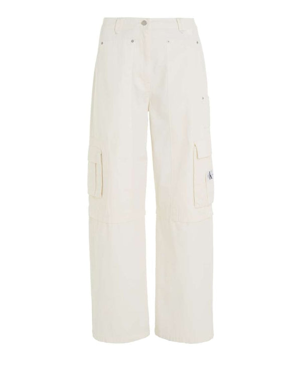 Calvin Klein Jeans Wide White Women's Cargo Pants