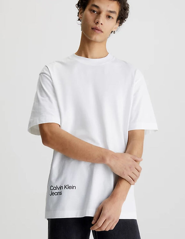 Camiseta Calvin Klein Jeans con Logo en la Espalda Blanca Hombre