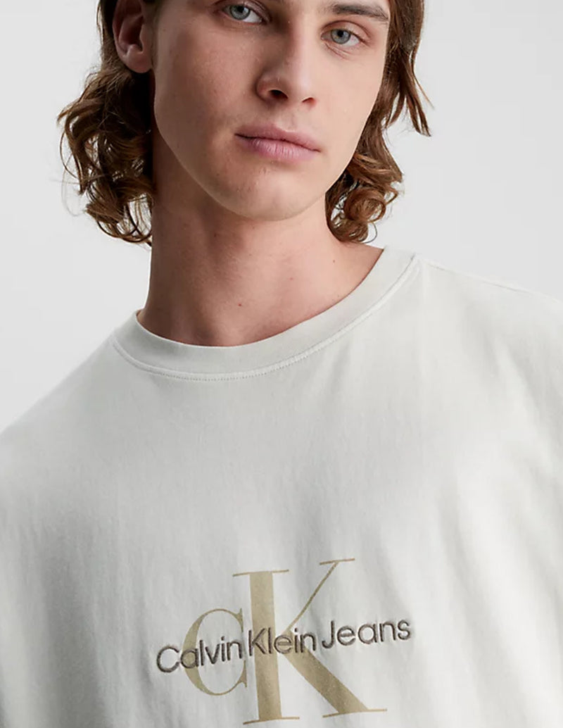 Calvin Klein Jeans Relaxed Monogram Beige Men's T-shirt