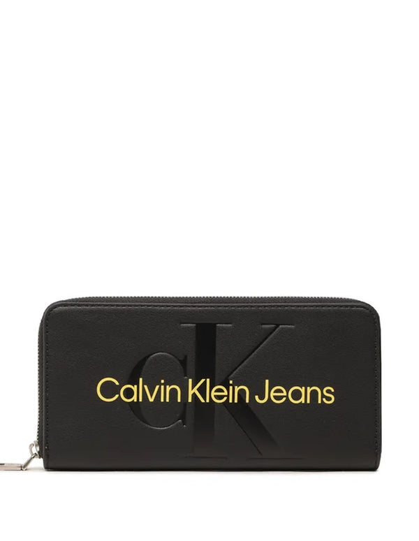 Cartera Calvin Klein Jeans con Logo Negra  Mujer 19  x 9 x 2