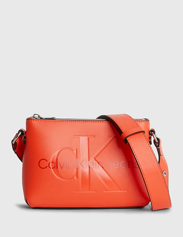 Bolso Calvin Klein Jeans con Logo Naranja Mujer 14 x 21 x 8