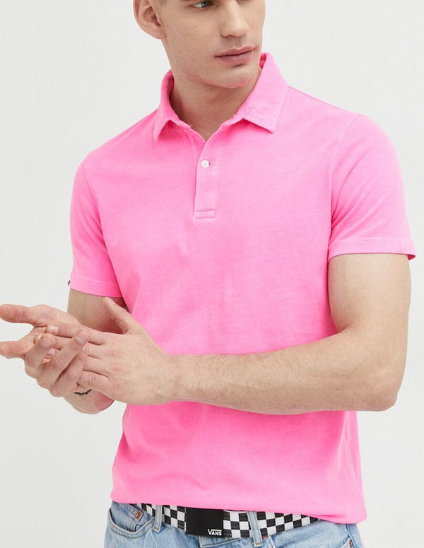 Superdry Pink Logo Polo Shirt Men