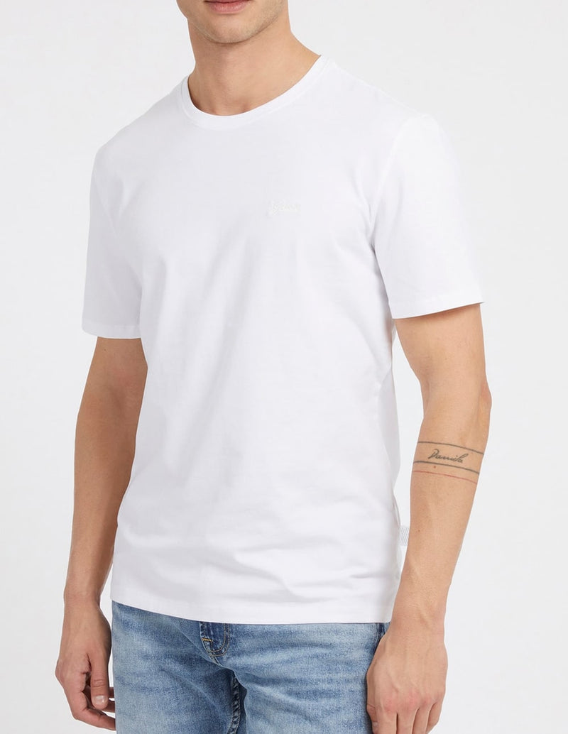 Camiseta GUESS con Logo Bordado Blanca Hombre