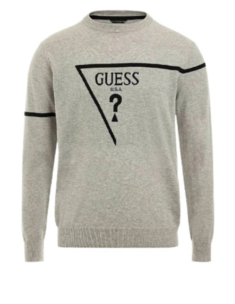 GUESS Sweater with Gray Logo Man M3RR13Z33R1-H9C9 GRAY