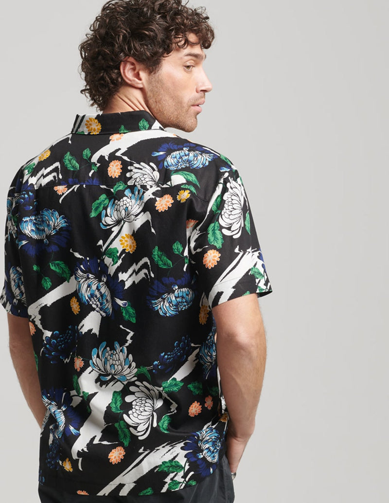 Superdry Men's Black Hawaiian Shirt