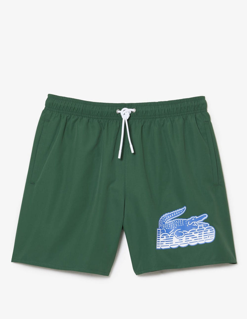 Bañador Lacoste con Logo Grande Verde Hombre