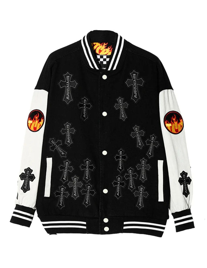 Chaqueta Bomber MWM con Cruces Negra Unisex