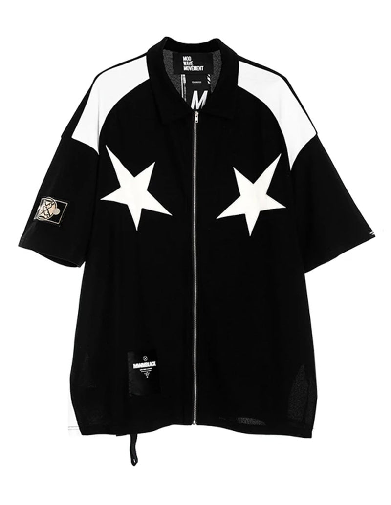 Chaqueta MWM Estrellas de Manga Corta Negra Unisex