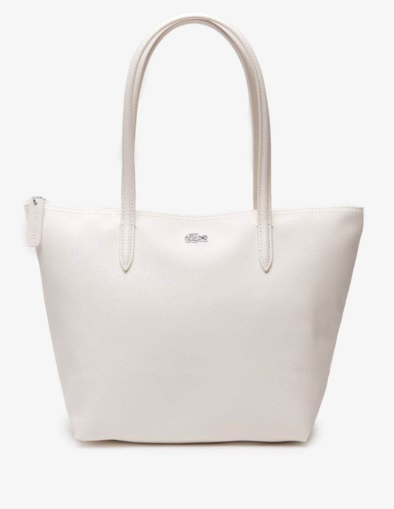 Bolso Tote Lacoste L.12.12 Concept con Cremallera Beige Mujer 24 x 24 x 14