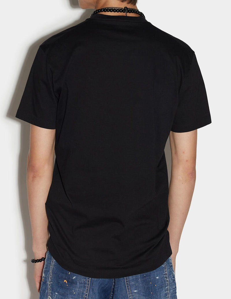 Dsquared2 T-shirt with Black Multicolor Logo Man