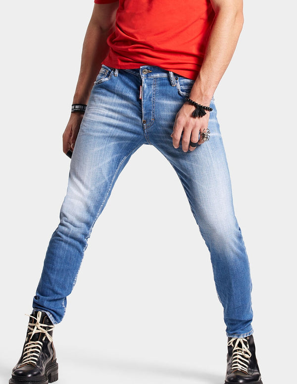 Pantalón Vaquero Dsquared2 Medium DC Wash Skater Azul Hombre