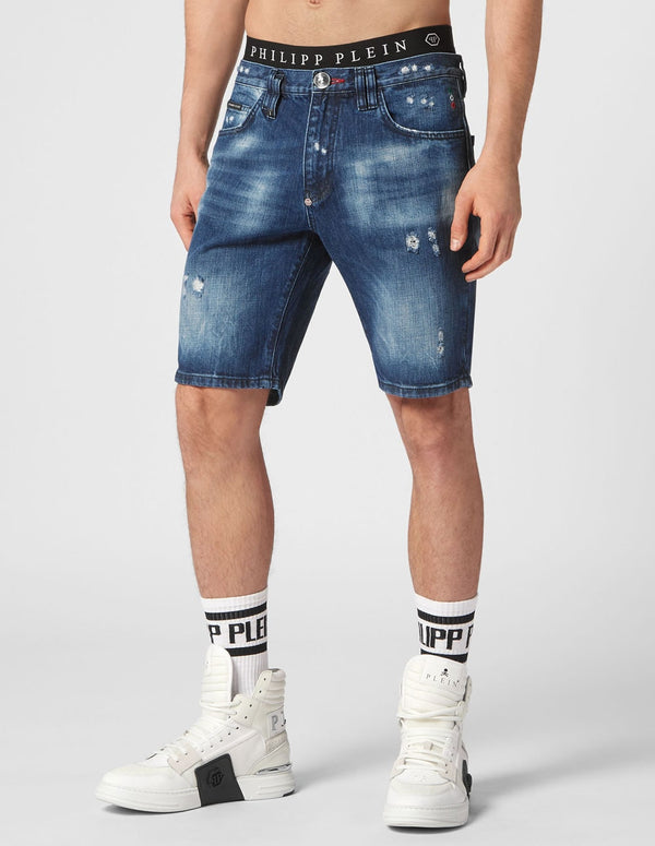 Philipp Plein Mykonos Blue Men's Short Jeans