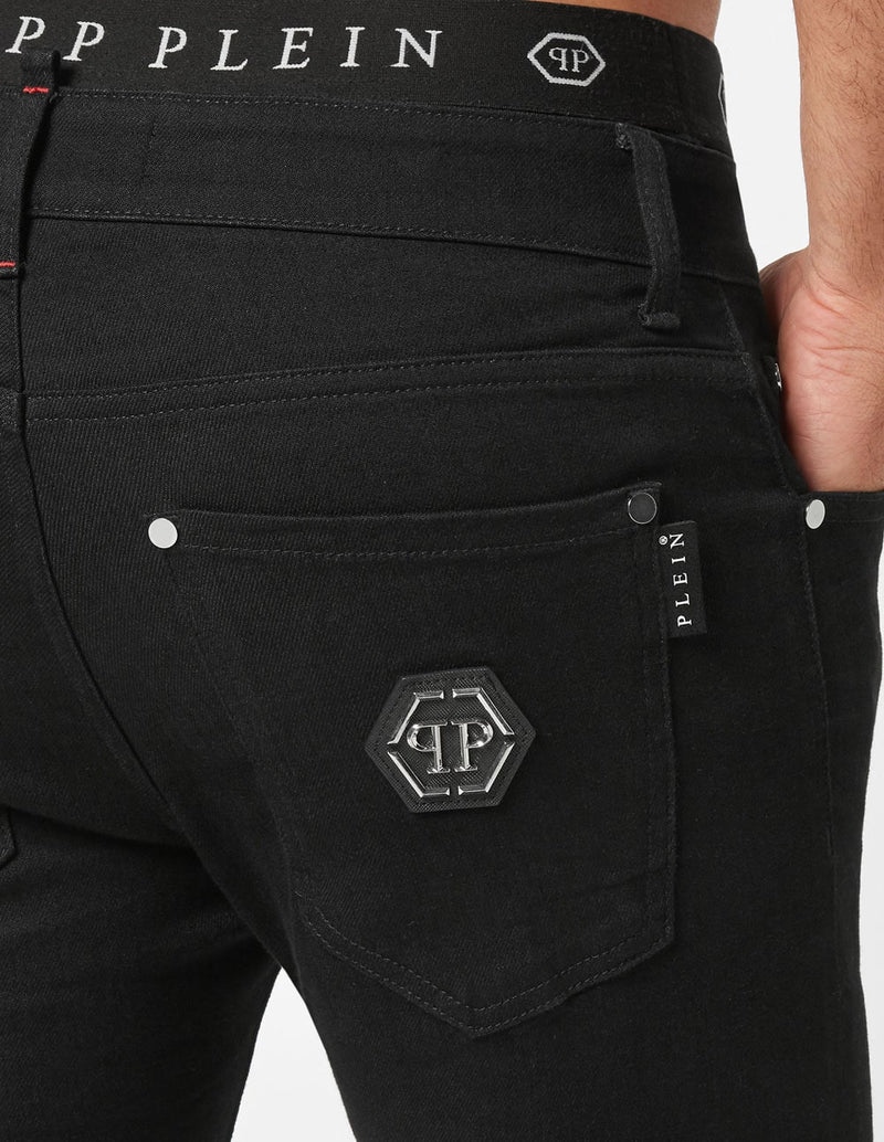 Philipp Plein Super Fit Hexagon Black Men's Trousers