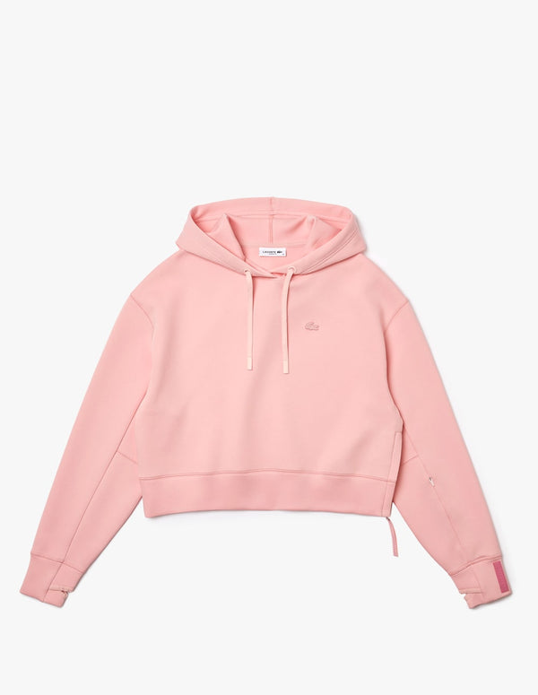 Sudadera Cortita Lacoste con Capucha Rosa Mujer