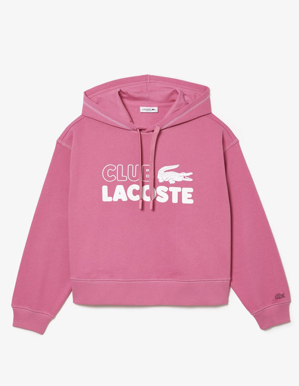 Sudadera con Capucha Lacoste con Logo Rosa Mujer