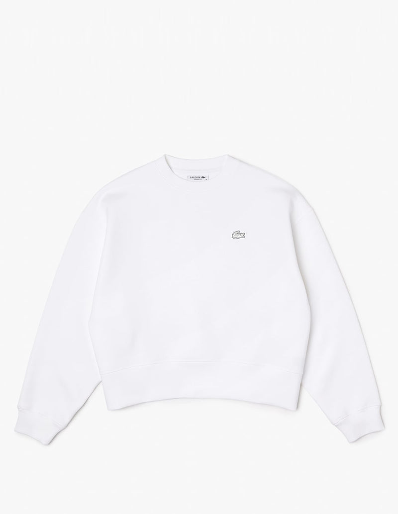 Sudadera Lacoste con Logo Blanca Mujer