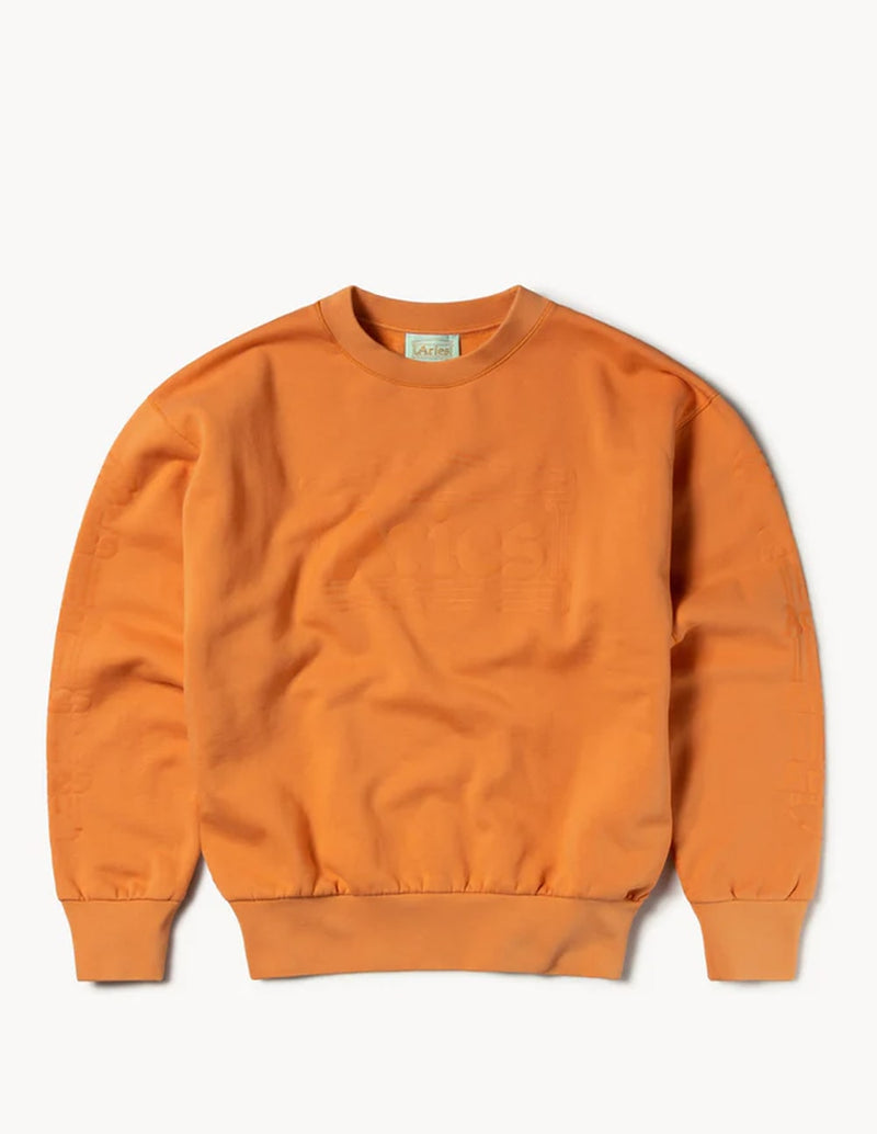 Aries Reflective Column Orange Unisex Sweatshirt