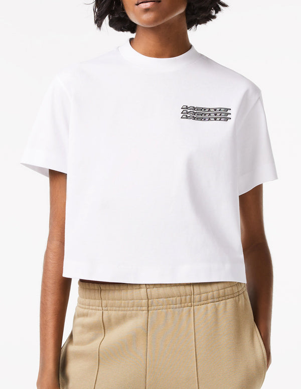 Camiseta Lacoste Oversized Blanca Mujer