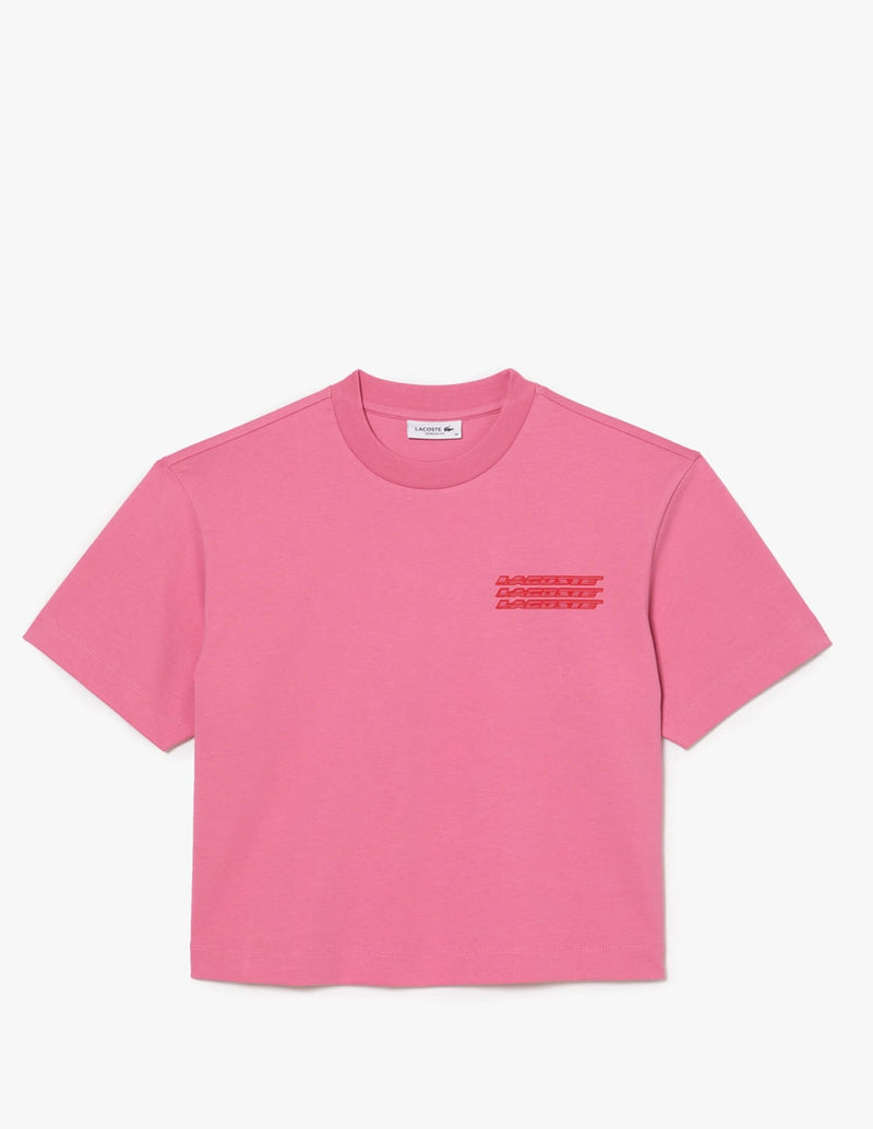 Camiseta Lacoste Oversized Rosa Mujer