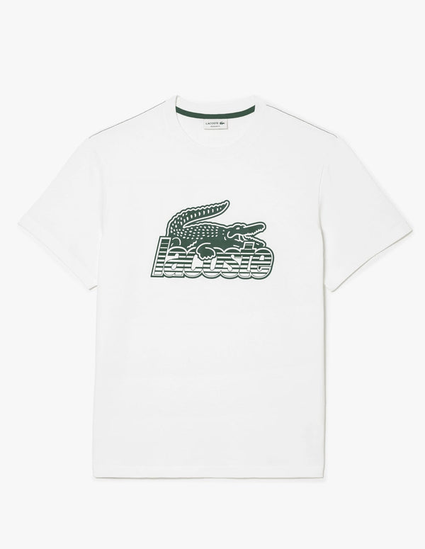 Camiseta Lacoste con Estampado Blanca Hombre