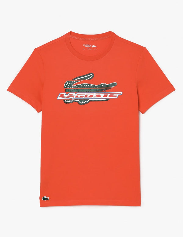 Camiseta Lacoste Sport de Algodón Ecológico Naranja Hombre