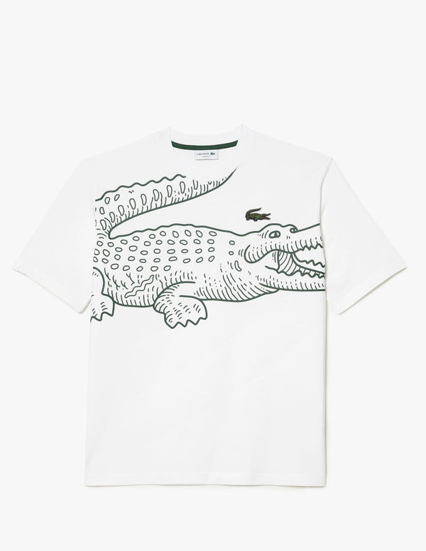 Camiseta Lacoste con Estampado Blanca Hombre