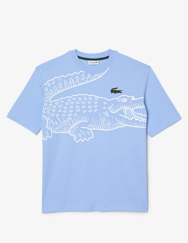 Camiseta Lacoste con Estampado Azul Hombre