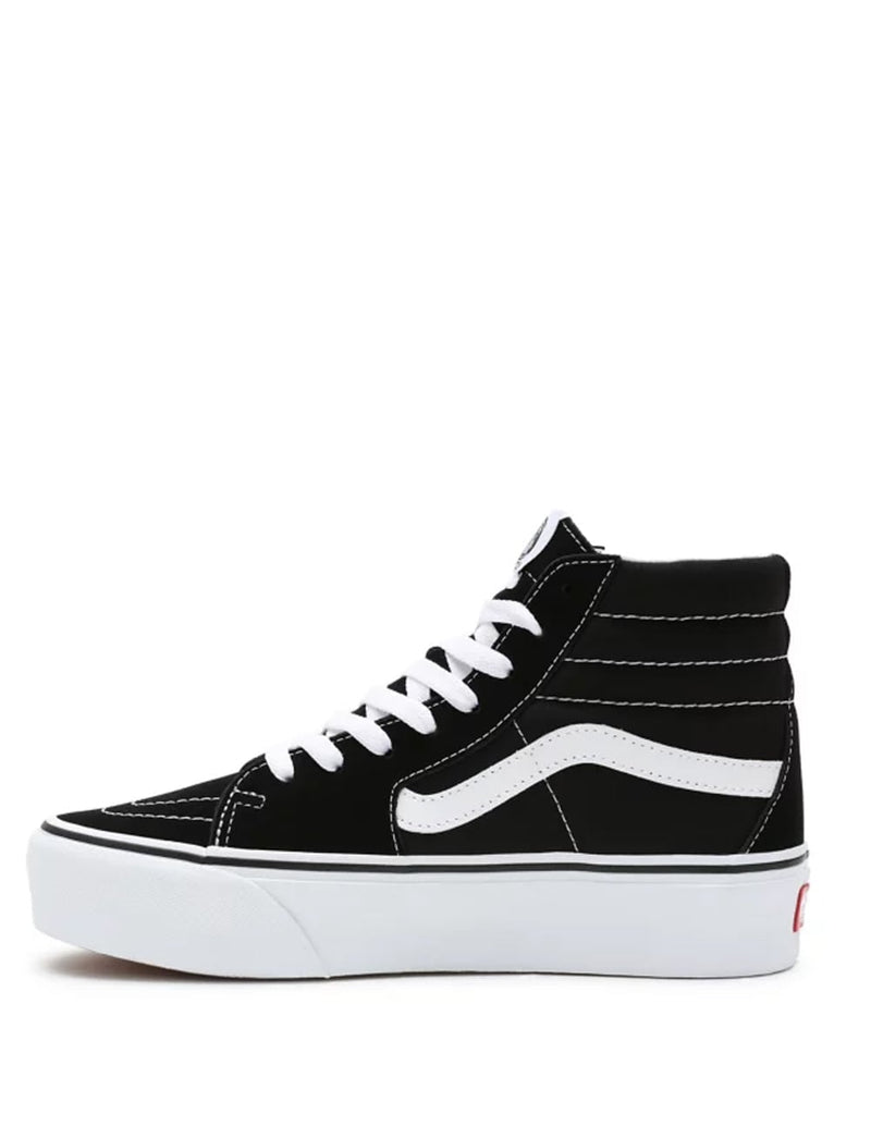 Vans SK8-HI 2.0 de Ante con Plataforma Negras y Blancas Mujer