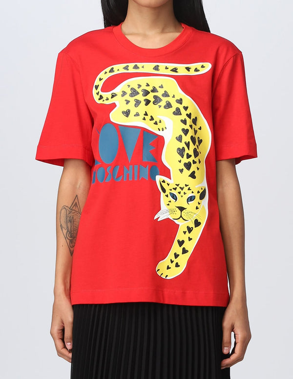 Love Moschino Women's Red Print T-shirt